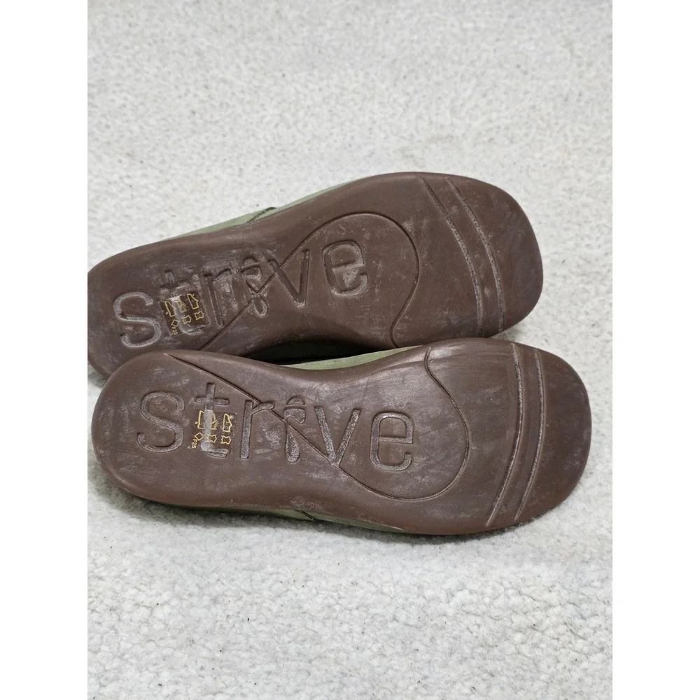 Strive New Capri Sage Green Nubuck Leather Toe Loop Orthotic Sandals Womens 8.5